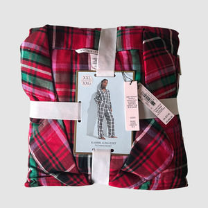Victoria's Secret Flannel Pajama Set Red Tartan Plaid, NWT-Size XXL